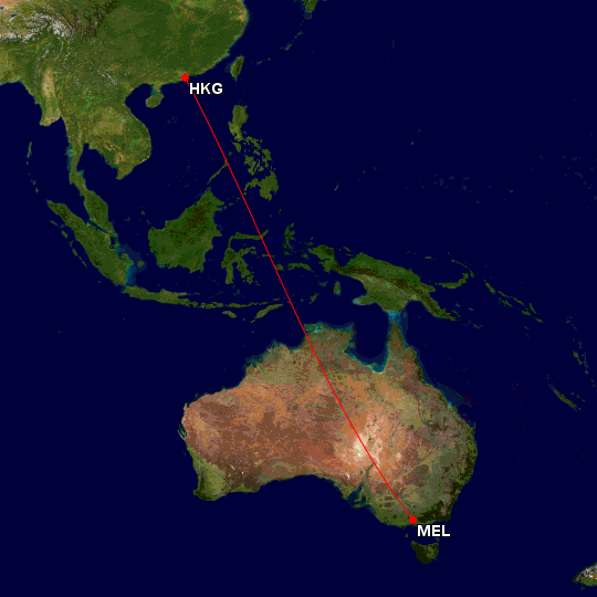 map MEL HKG map MEL HKG
