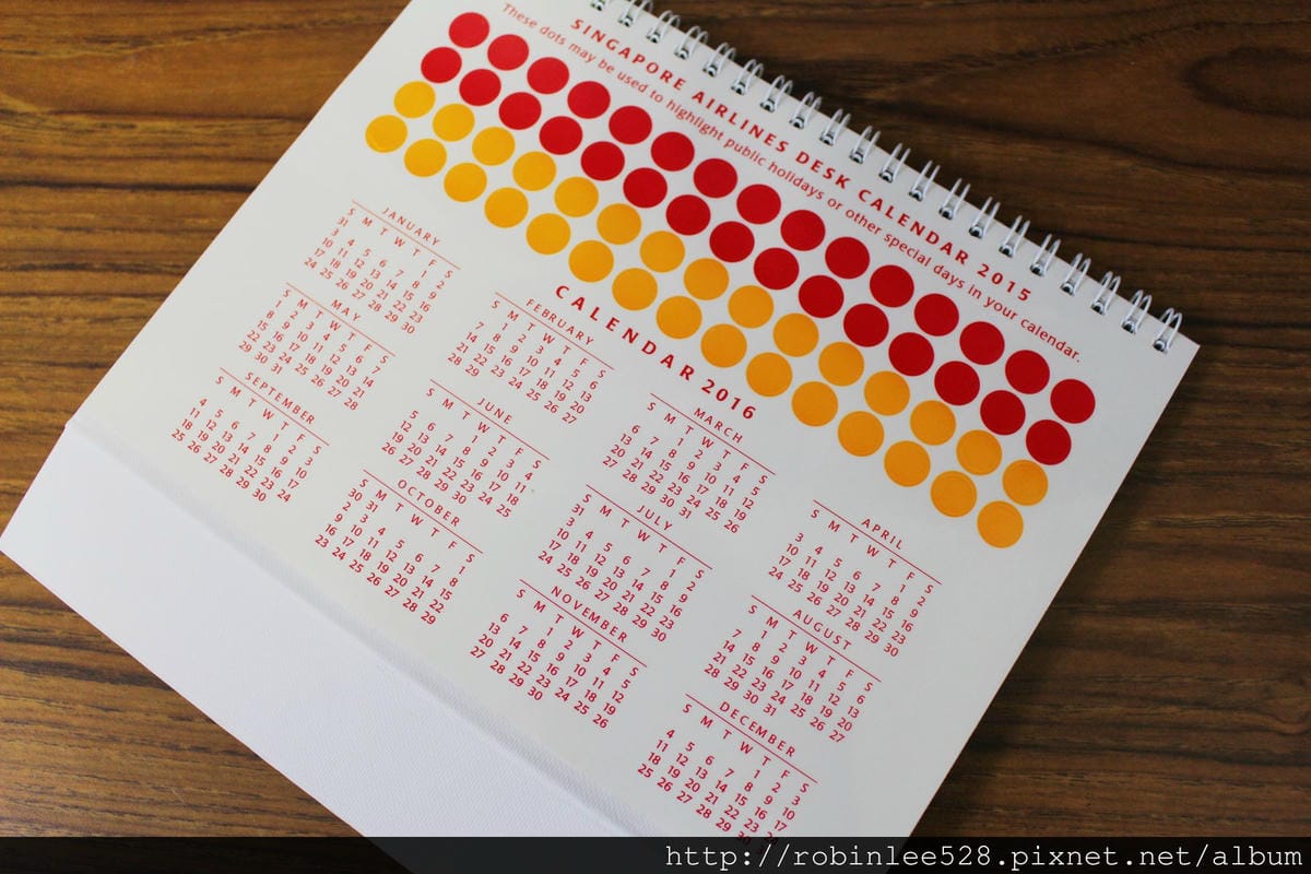 [開箱] 新加坡航空 2015年月曆