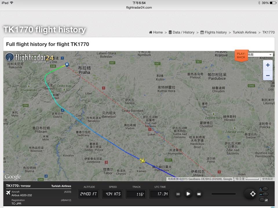 2015.05.28 土耳其航空TK1770 布拉格-伊斯坦堡 飛行記錄 - 第52張圖 2015.05.28 土耳其航空TK1770 布拉格-伊斯坦堡 飛行記錄