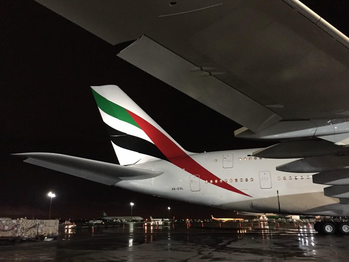 航空迷轟動! Emirates阿聯酋航空A380 世界最大民航客機首度載客抵台! 2015.7.19