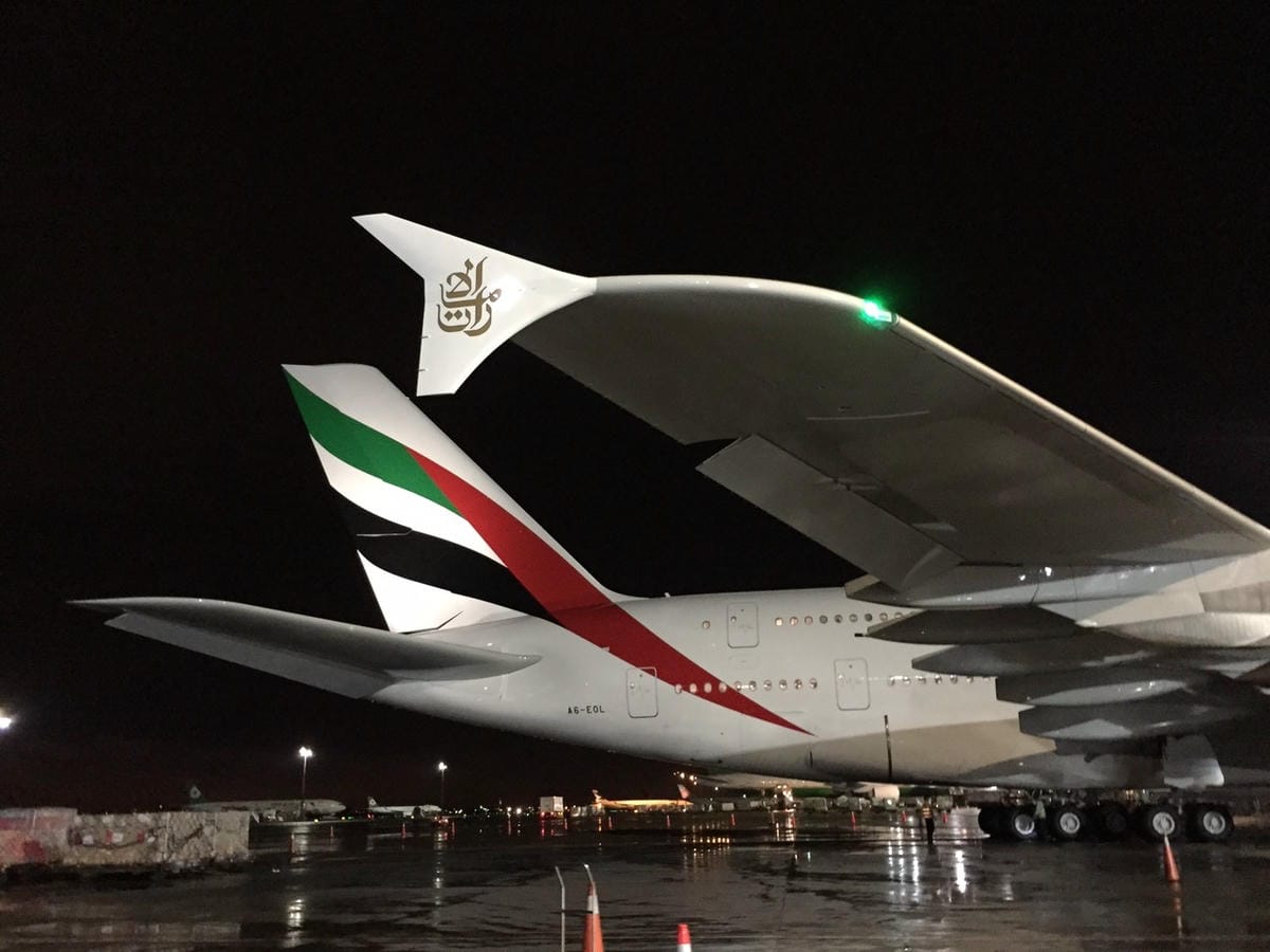 航空迷轟動! Emirates阿聯酋航空A380 世界最大民航客機首度載客抵台! 2015.7.19