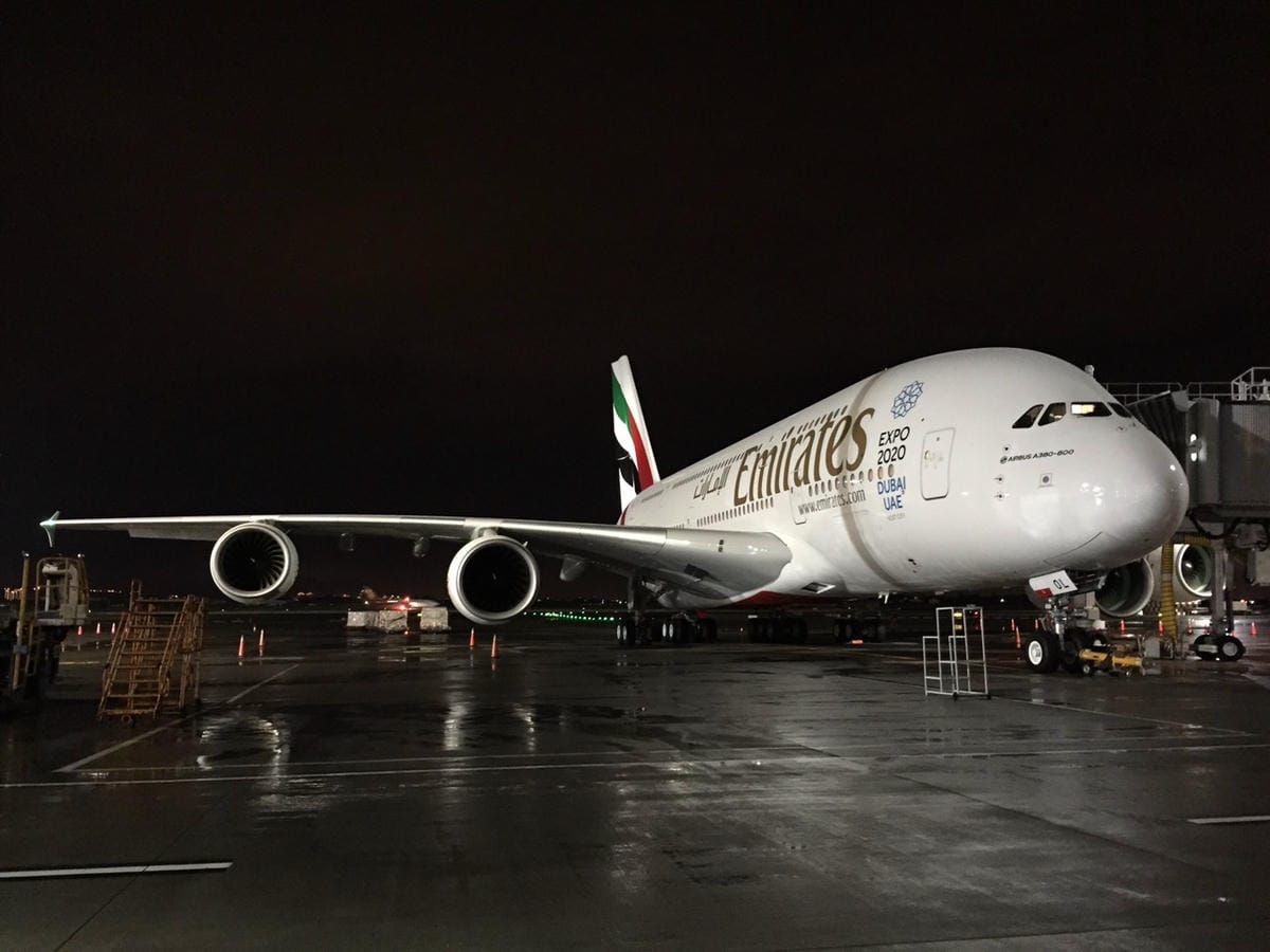 航空迷轟動! Emirates阿聯酋航空A380 世界最大民航客機首度載客抵台! 2015.7.19