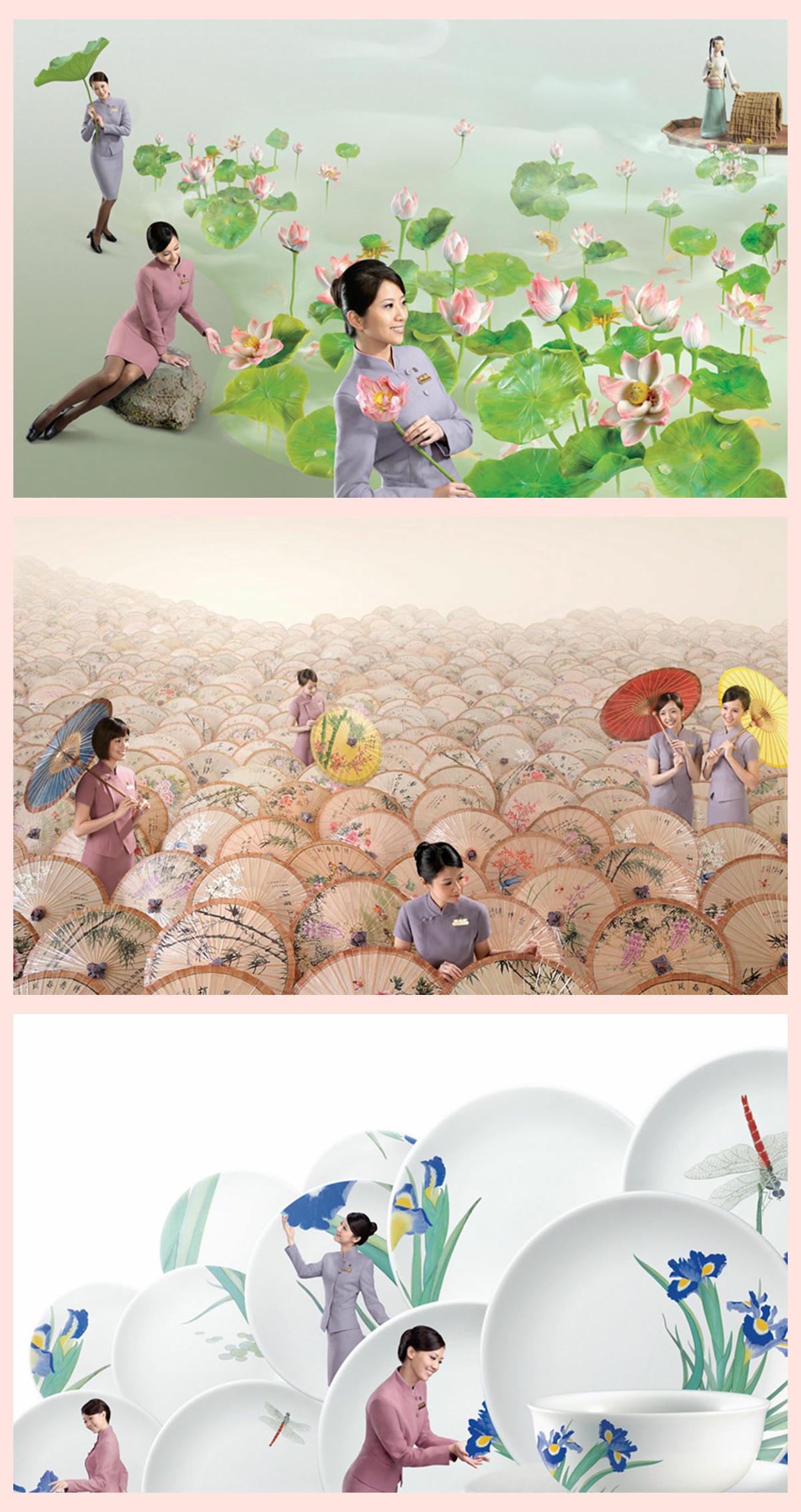 中華航空”山梅紅、紫雲灰”制服走入歷史! 柔美粉色旗袍8年風光再次回顧 2015.8