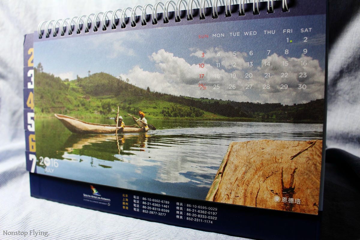 [開箱] 南非航空2016年月曆