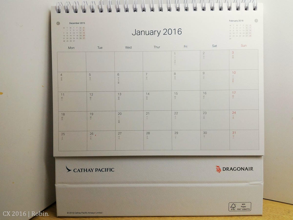 [開箱] 國泰航空2016年月曆