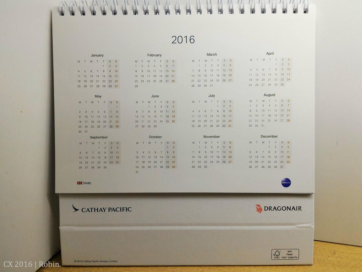 [開箱] 國泰航空2016年月曆