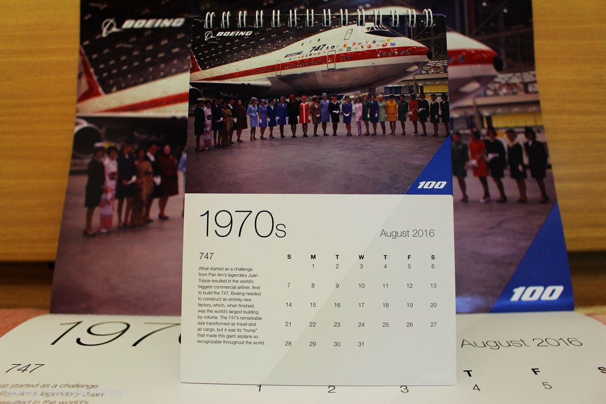 [開箱] 波音 2016年月曆 – 老牌飛機製造商百年歷史風華回顧!