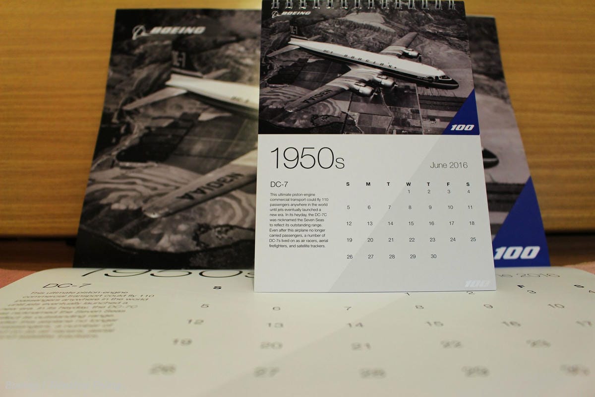 [開箱] 波音 2016年月曆 – 老牌飛機製造商百年歷史風華回顧!