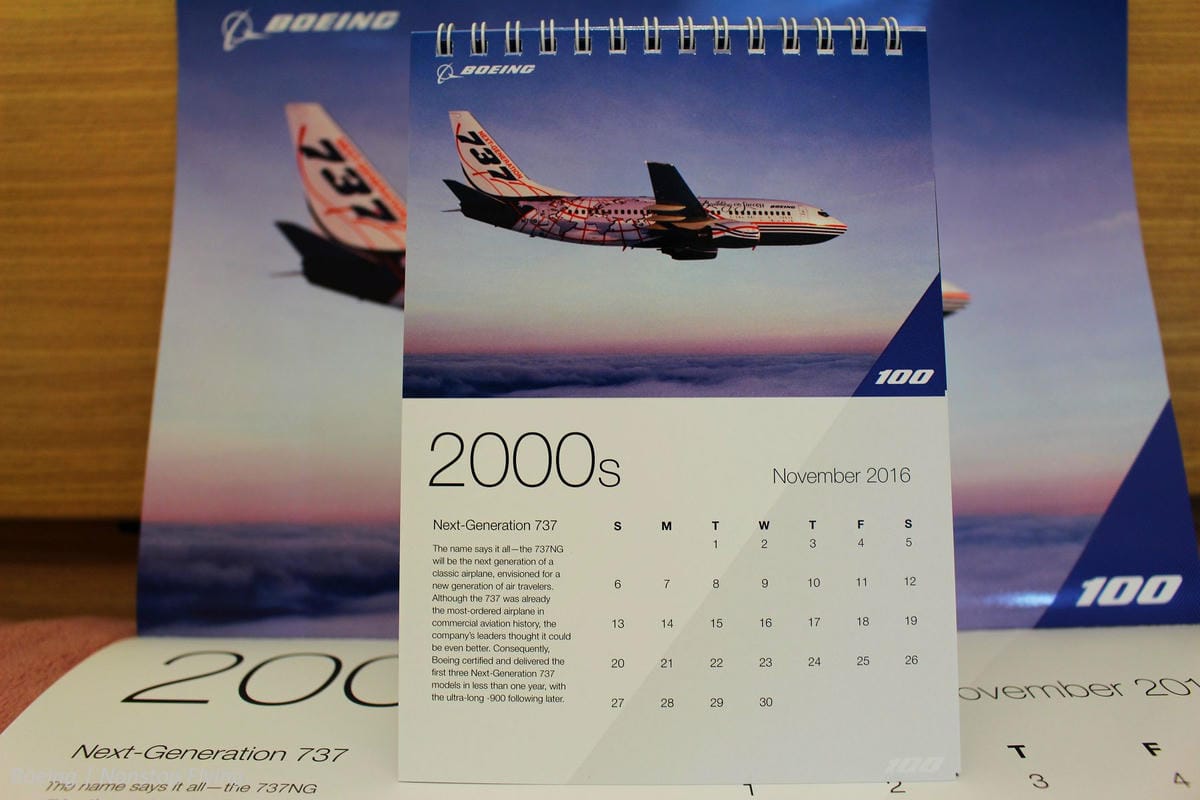 [開箱] 波音 2016年月曆 – 老牌飛機製造商百年歷史風華回顧!