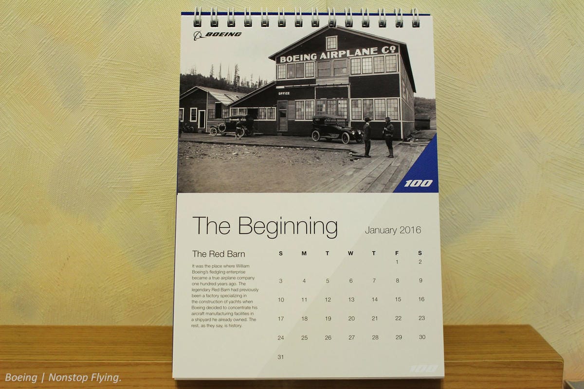 [開箱] 波音 2016年月曆 – 老牌飛機製造商百年歷史風華回顧!