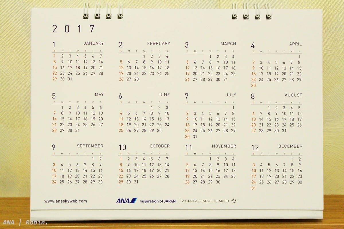 [開箱] ANA全日空2016年月曆 – 日本12大秘境桌曆／Welcome Aboard掛曆
