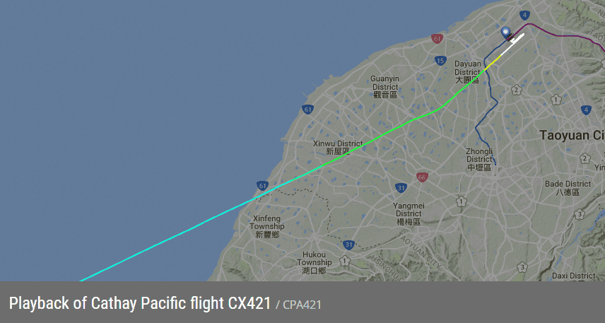2017.07.04 國泰航空 CX421 台北TPE-香港HKG 飛行記錄 (A330-300經濟艙) - 第27張圖 2017.07.04 國泰航空 CX421 台北TPE-香港HKG 飛行記錄 (A330-300經濟艙)