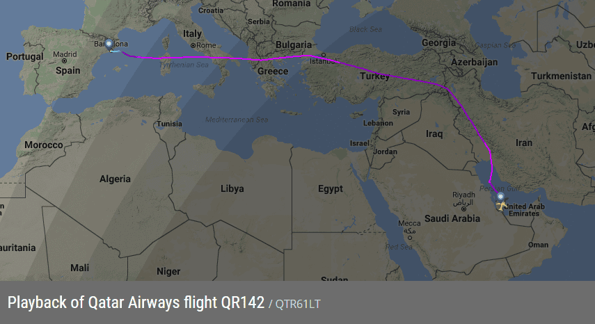 2017.07.19 卡達航空 QR142 巴塞隆納BCN-杜哈DOH 飛行記錄 (787-8經濟艙) 含巴塞隆納機場介紹 - 第86張圖 2017.07.19 卡達航空 QR142 巴塞隆納BCN-杜哈DOH 飛行記錄 (787-8經濟艙) 含巴塞隆納機場介紹