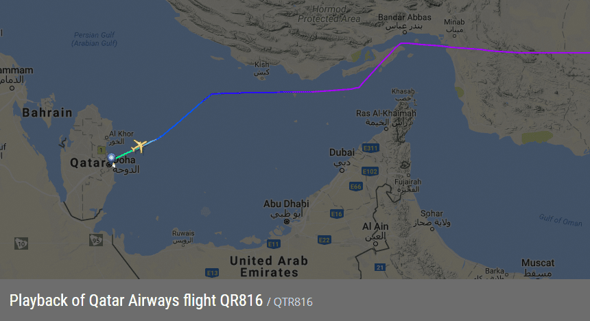 2017.07.20 卡達航空 QR816 杜哈DOH-香港HKG 飛行記錄 (787-8經濟艙) - 第22張圖 2017.07.20 卡達航空 QR816 杜哈DOH-香港HKG 飛行記錄 (787-8經濟艙)