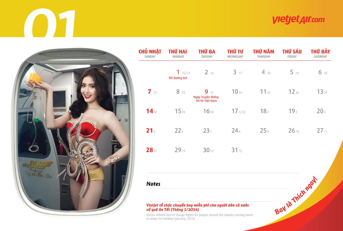 2018年越捷航空VietJet Air月曆 -國際名模入列,性感比基尼再現! - 第2張圖 2018年越捷航空VietJet Air月曆 -國際名模入列,性感比基尼再現!