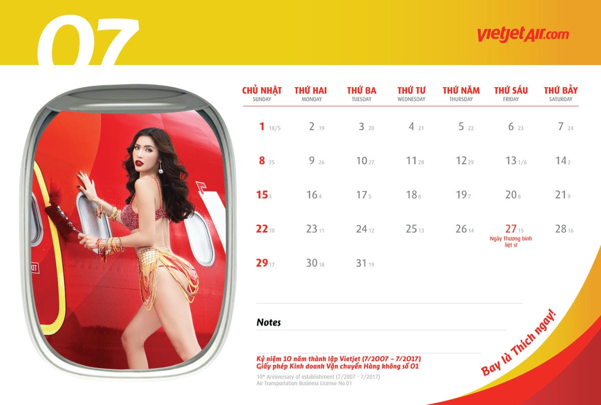 2018年越捷航空VietJet Air月曆 -國際名模入列,性感比基尼再現! - 第14張圖 2018年越捷航空VietJet Air月曆 -國際名模入列,性感比基尼再現!