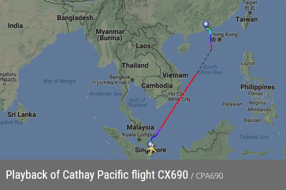2018.03.12 國泰航空 CX690 新加坡-香港 A350-900飛行記錄 - 第2張圖 2018.03.12 國泰航空 CX690 新加坡-香港 A350-900飛行記錄