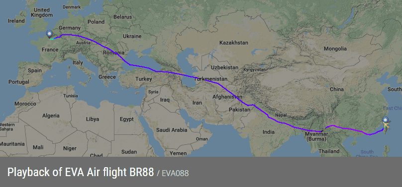 2018.08.22 長榮航空 BR88 巴黎-台北 777-300ER 飛行記錄 -新版一排10人座經濟艙 - 第88張圖 2018.08.22 長榮航空 BR88 巴黎-台北 777-300ER 飛行記錄 -新版一排10人座經濟艙