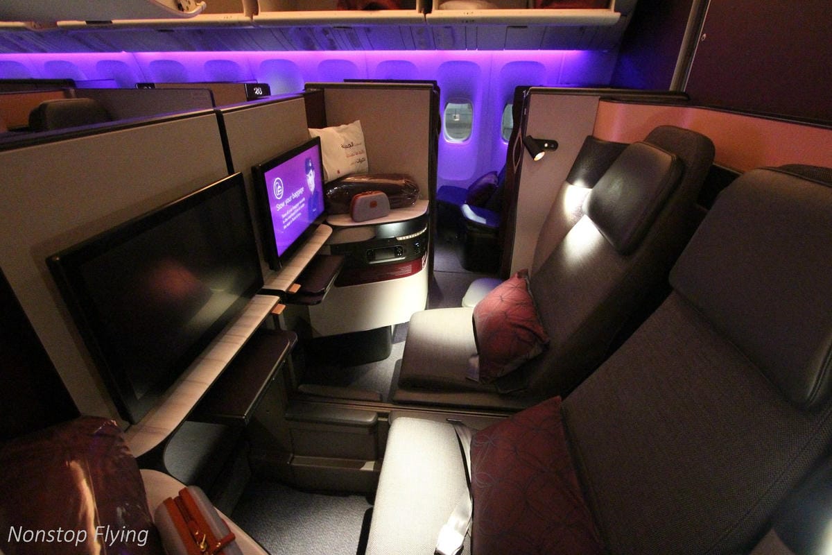 2019.04.17 卡達航空 QR815 香港-杜哈 Qsuite體驗 -波音777豪華包廂、五星級服務、吃到飽隨選菜單,全球最佳商務艙!