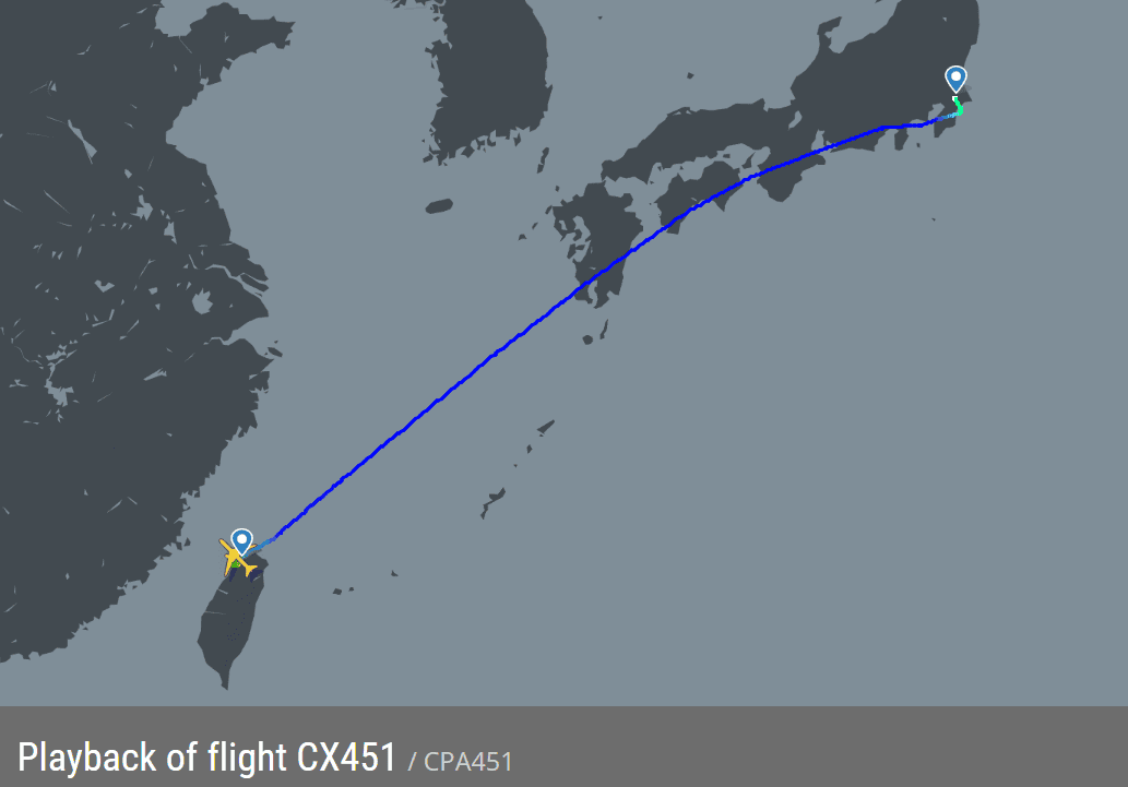 2026.01.13 國泰航空 CX451 東京-台北 777-300 飛行記錄