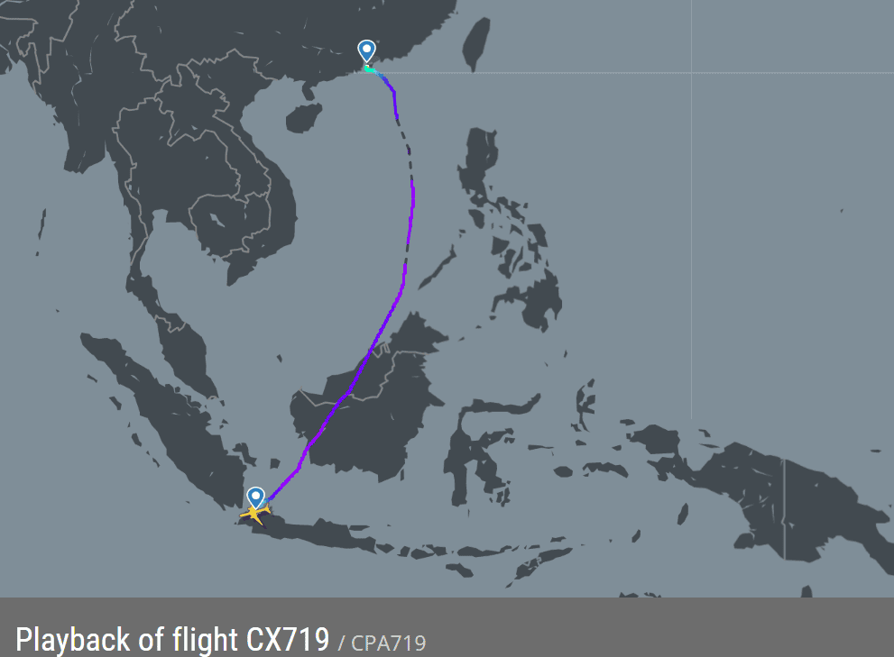 2026.02.05 國泰航空 CX719 香港-雅加達 777-300 商務艙 飛行記錄