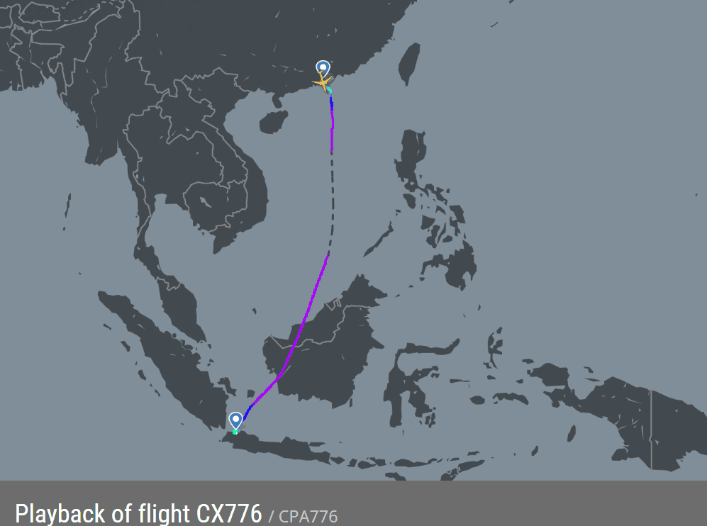 2026.02.08 國泰航空 CX776 雅加達-香港 A330-300 商務艙 飛行記錄
