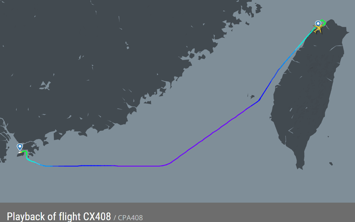 2026.03.16 國泰航空 CX408 香港-台北 A330-300 飛行記錄