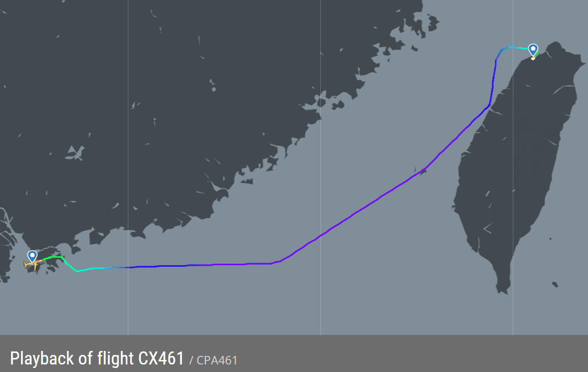 2026.04.07 國泰航空 CX461 台北-香港 A321neo 商務艙 飛行記錄