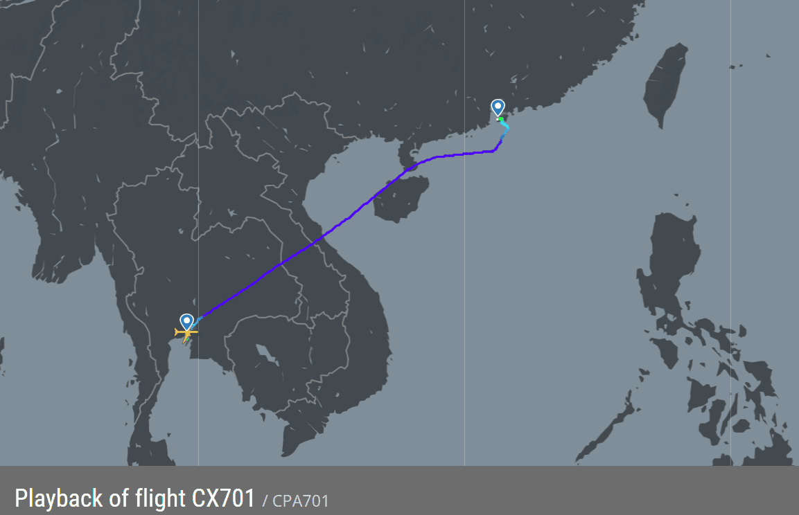 2026.03.13 國泰航空 CX701 香港-曼谷 777-300 飛行記錄
