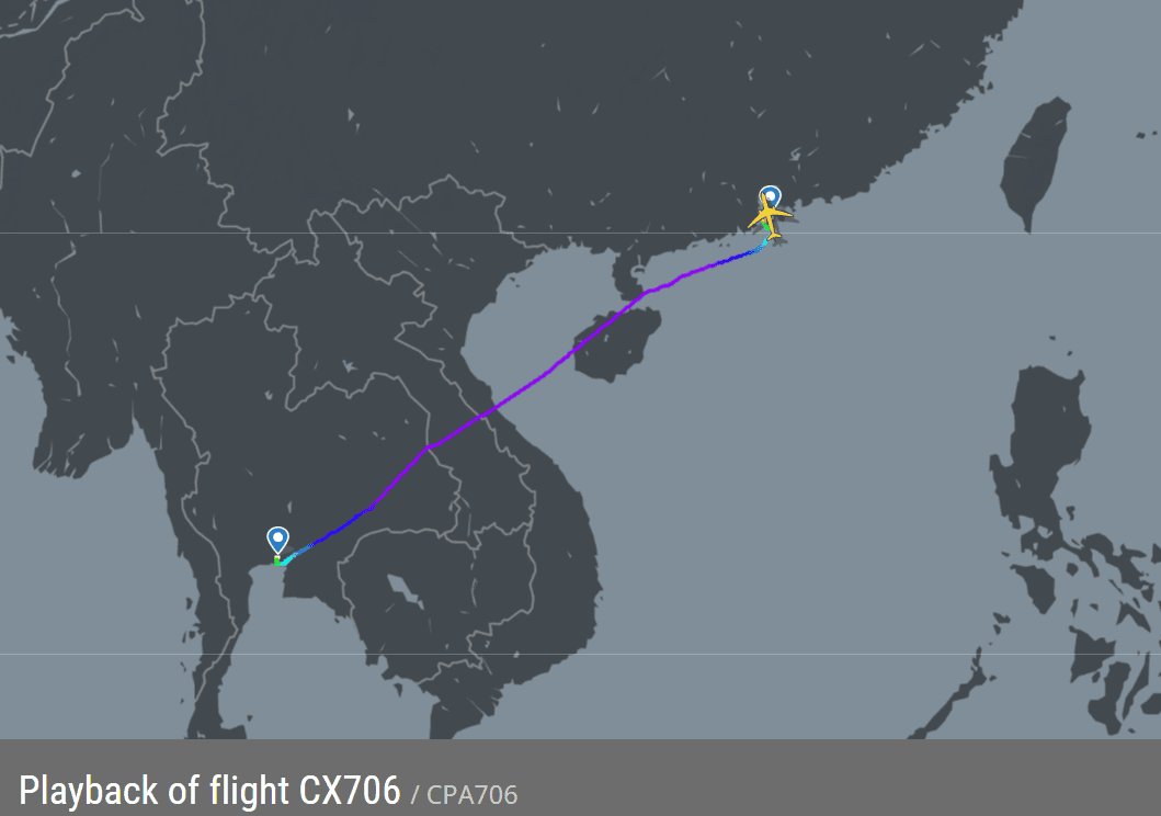 2026.03.16 國泰航空 CX706 曼谷-香港 A330-300 飛行記錄